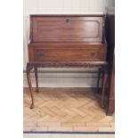 A diminutive mahogany fall-front bureau / writing desk, 80 cm x 40 cm x 95 cm