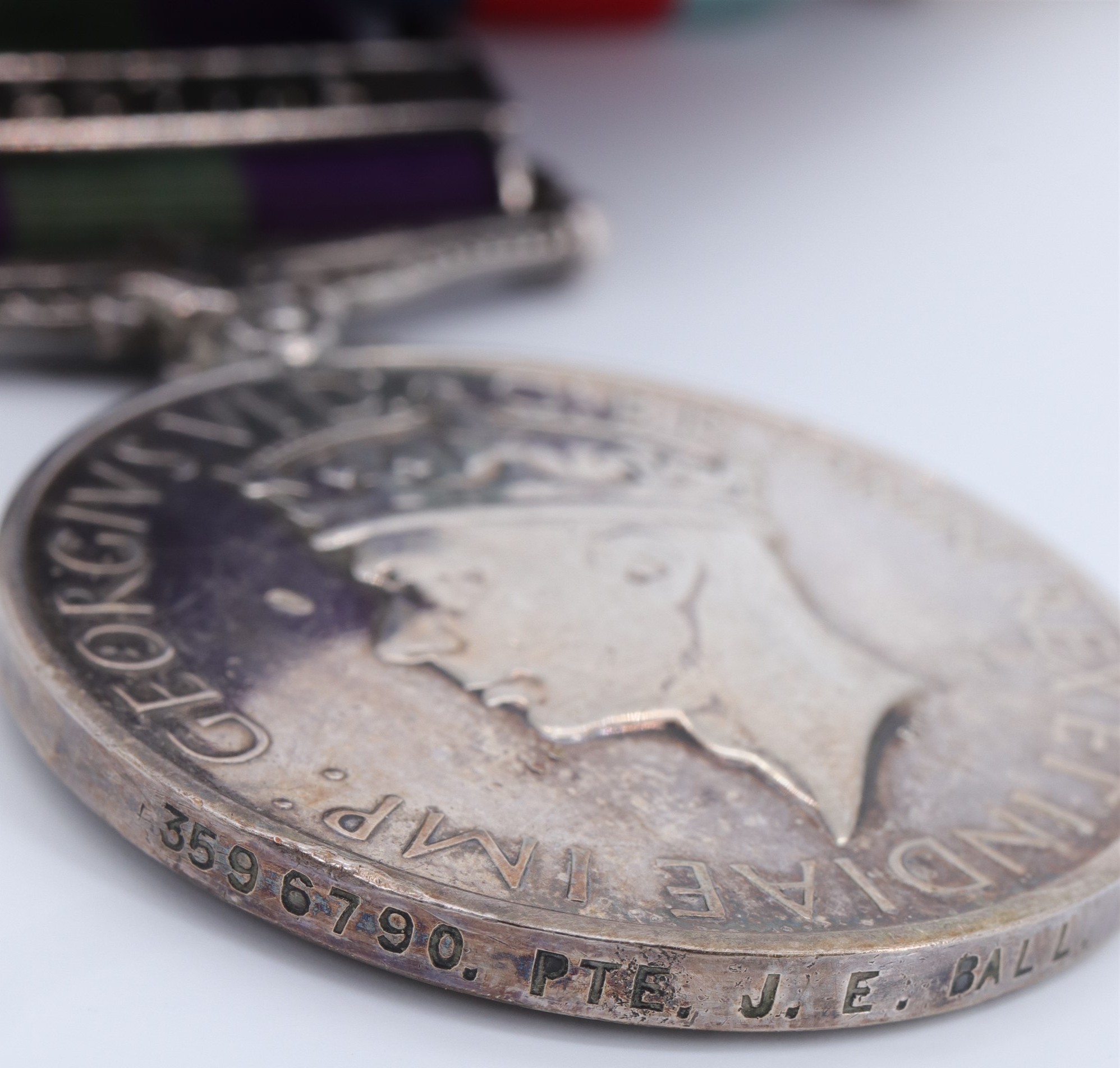 A Second World War campaign medal group with General Service Medal and Palestine clasp to 3596790 - Image 3 of 4