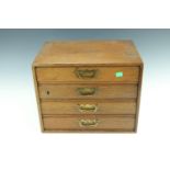 A Victorian oak diminutive chest of drawers, having one lockable draw, 39 x 27 x 31.5 cm