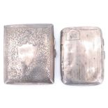 Two early 20th Century silver cigarette cases, 125 g