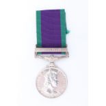 A General Service Medal with Northern Ireland clasp to 24265418 Dvr R A Hyslop, Royal Corps of