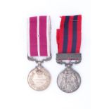 An India General Service medal with Waziristan 1894-5 clasp together with a Meritorious Service