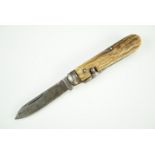 A James Barber of Sheffield pocket knife, with stag handle, 18 cm