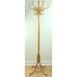A late 20th Century bent-wood coat and hat stand