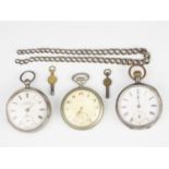 Three pocket watches, comprising silver cased by H Samuel, Manchester, (Chester, 1896), a nickel-