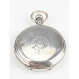 An early 20th Century Elgin pocket watch, in a white metal case marked '0.925', 101.06 g 51 mm