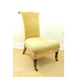 A Victorian upholstered rosewood nursing chair