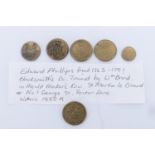 Six Guinea and Penny weights, including George III Guinea weight