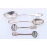 Early 19th Century provincial Scottish silver, comprising a pair of condiment spoons, D Fraser,