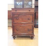 A diminutive early Victorian and later mahogany two-drawer chest, 53 cm x 61 cm x 75 cm