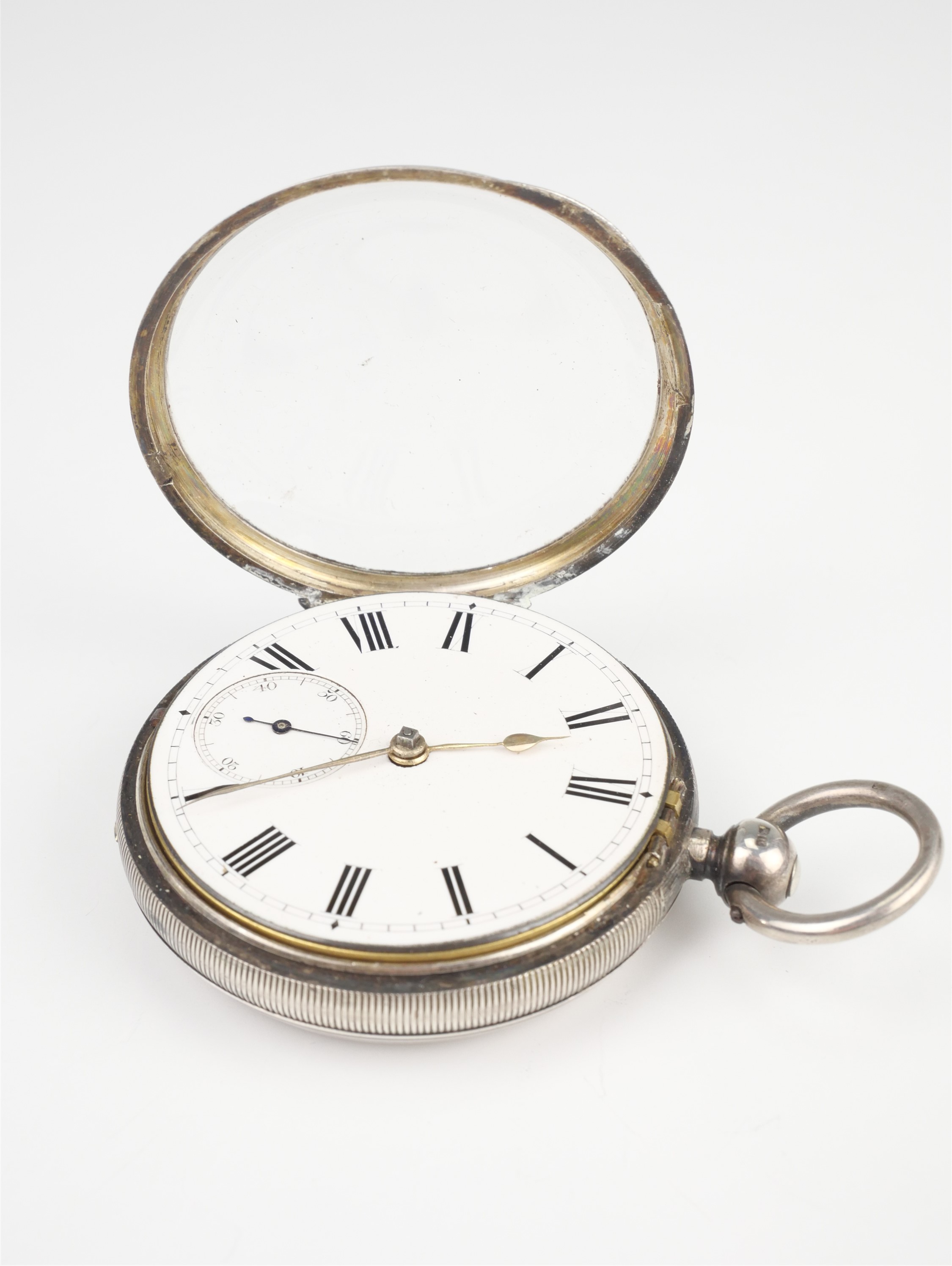 A Victorian silver key-wound pocket watch, (movement un-named, a/f) - Image 3 of 5