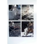 Four unframed Kodak promotional prints of Apollo 11 moon landing photographs, 28 x 21.5 cm