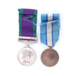 A General Service medal with Northern Ireland clasp, together with a UN medal to 24111325 Pte T