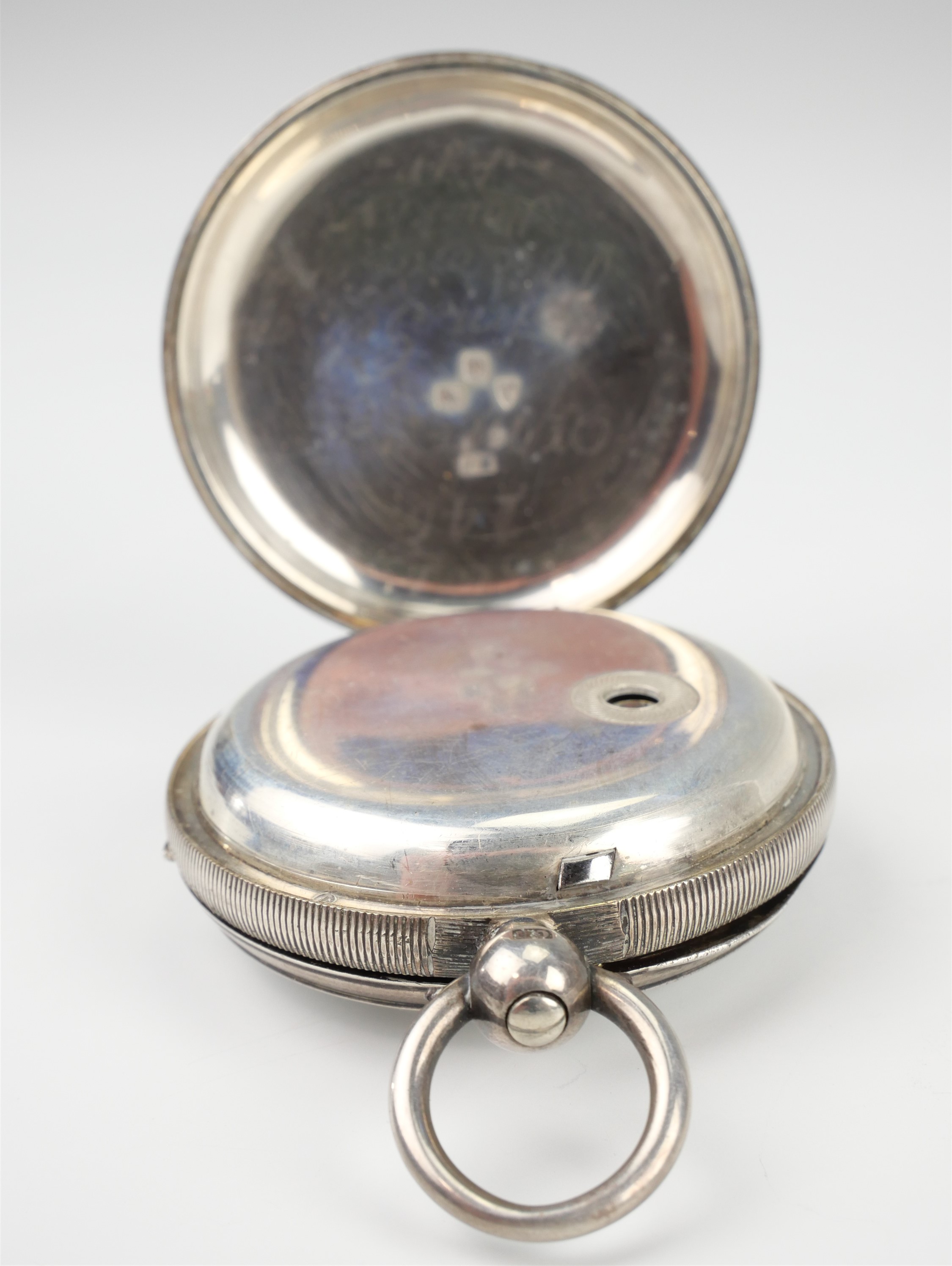 A Victorian silver key-wound pocket watch, (movement un-named, a/f) - Image 4 of 5