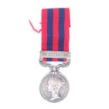 An India General Service medal with Bhootan clasp engraved to No 318 Dr J Large, H M's 55th Regt