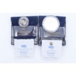 Two Royal Mint Guernsey silver proof coins, comprising five pound and one pound coins