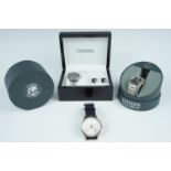 A boxed Citizen Eco-Drive wristwatch, one other boxed Citizen watch and a Sekonda sports watch