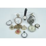 10 pocket and fob watches, including 19th Century Victorian and Continental silver pocket watches, a