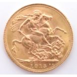A 1915 gold Sovereign