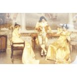 A convex crystoleum after Vittorio Reggianini (1858 - 1938) "A Humorous Tale" in a gilt slip