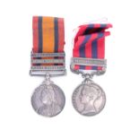An India General Service medal with Waziristan 1894-5 clasp and Queen's South Africa medal with