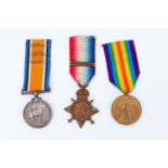 A 1914 Star with clasp, British War and Victory medals to 145145 Pte B Adams / 785 Pte B W Adams,
