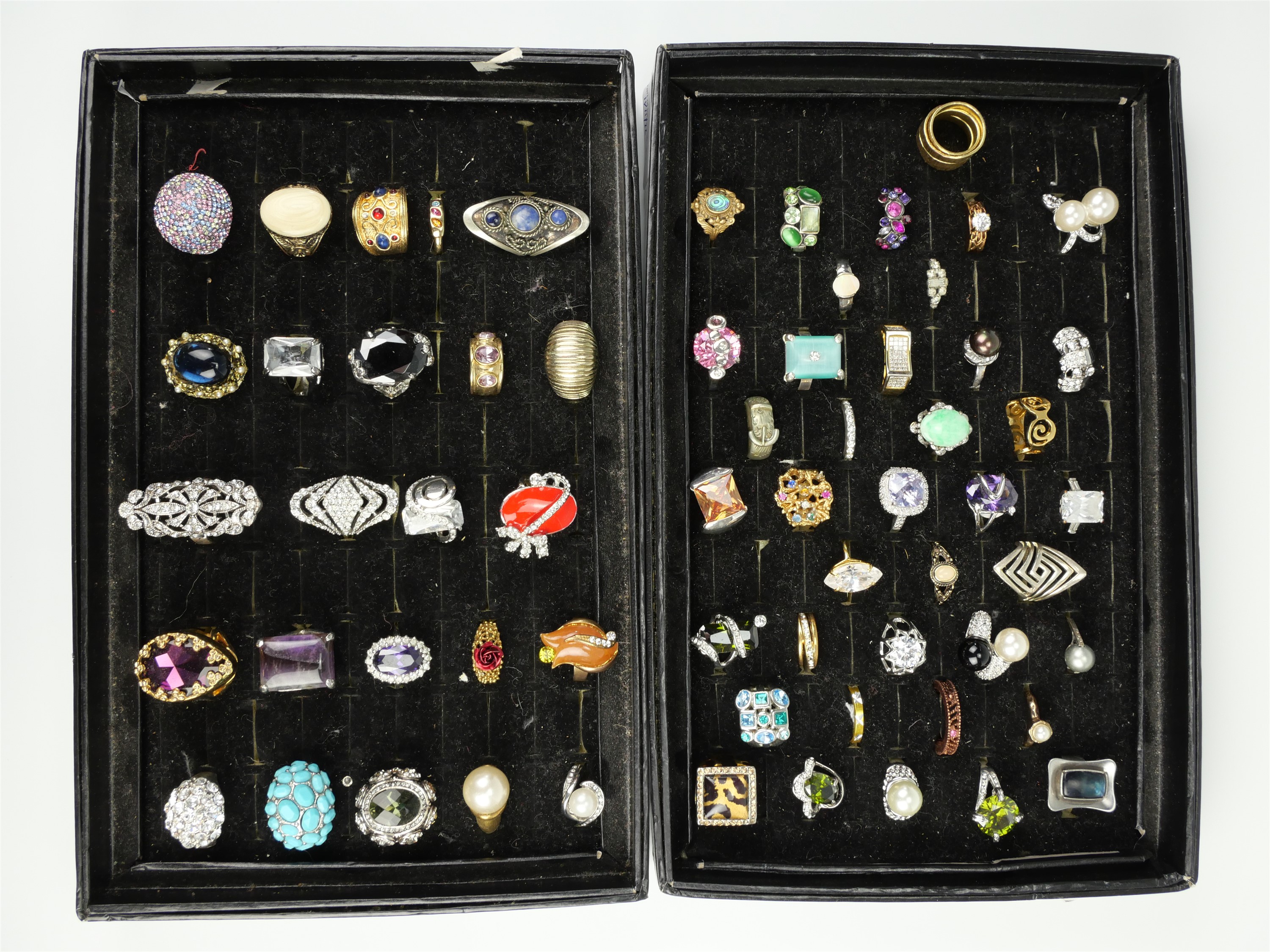 A large quantity of late 20th Century costume jewellery, comprising brooches, bracelets and rings