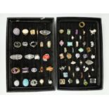 A large quantity of late 20th Century costume jewellery, comprising brooches, bracelets and rings