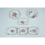 A group of Royal Crown Derby pin dishes "Derby Posies", circa 1921 - 1978, largest 11 cm