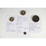 Four 19th Century Scottish bronze trade weights, including a mark for John Lawrence of Aberdeen, 2.5