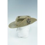 A 1942 South African manufactured military bush hat bearing a 2nd Infantry Division embroidered