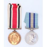 A George V Special Constabulary medal with QEII Royal Observer Corps medal to John A Ellis /