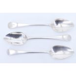 Three George III / William IV silver Hanoverian pattern table spoons, respectively Thomas