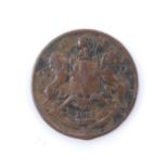 An 1835 East India Company half anna coin