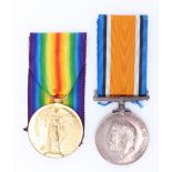 British War and Victory medals to 6343 Pte JW Mason King's Liverpool Regiment