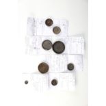 Eight George III bronze trade weights, one marked 'WR' over 'JPB' surmounted by a crown [Joseph