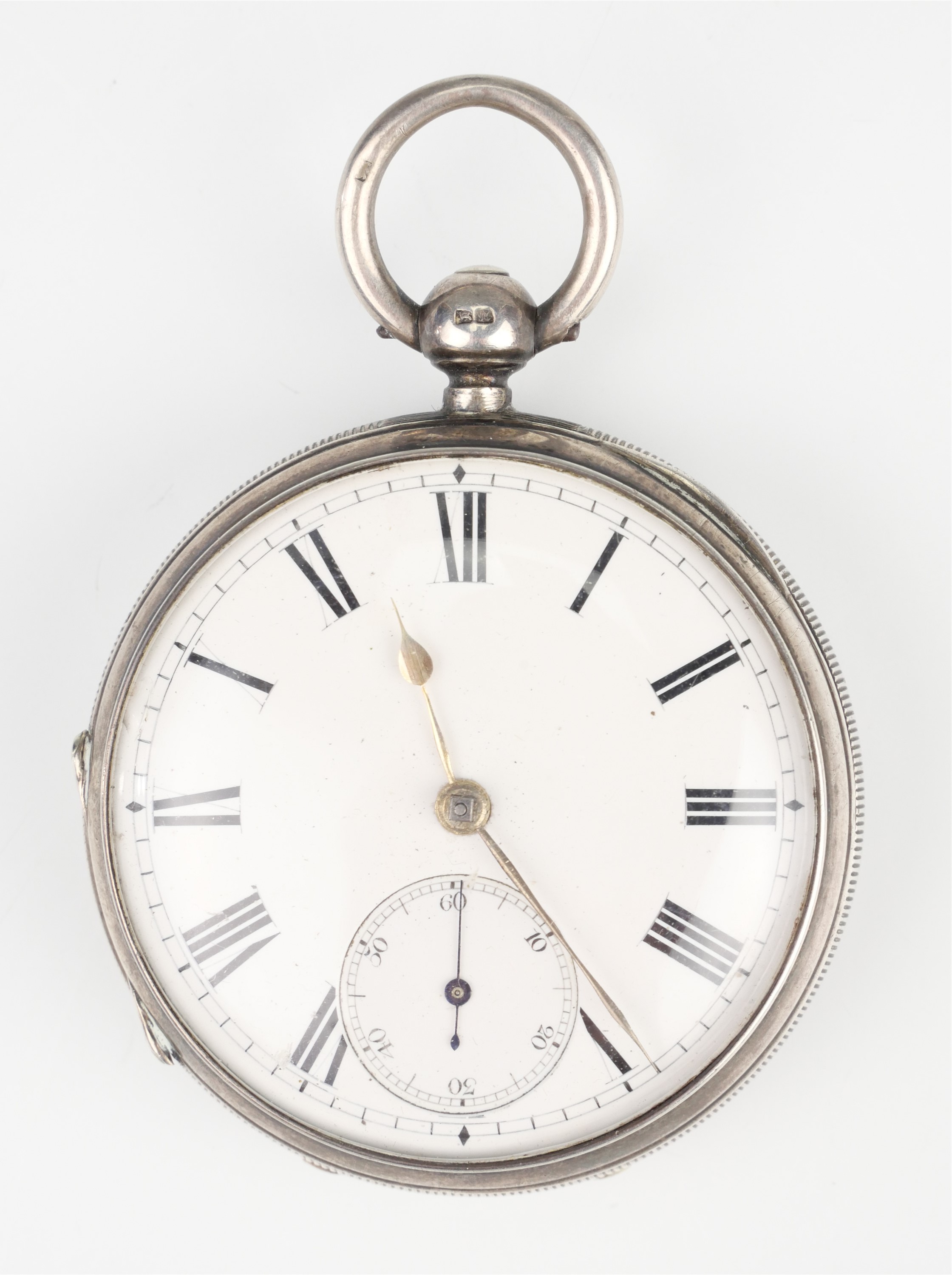 A Victorian silver key-wound pocket watch, (movement un-named, a/f)