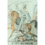 A 15th Hussar A gory depiction of a Napoleonic War cavalry encounter, in card mount and antiqued