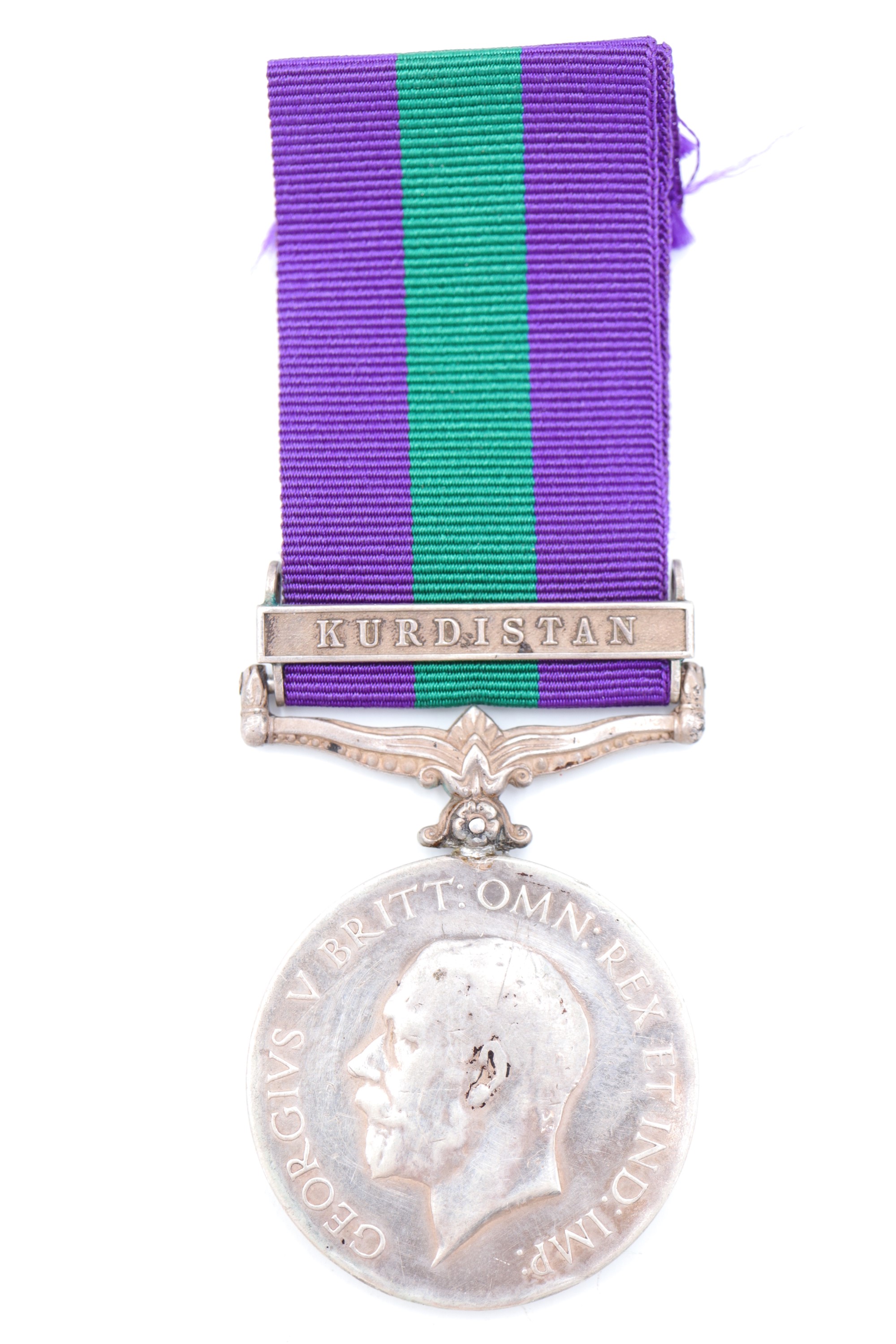 A General Service Medal with Kurdistan clasp to 3237673 Pte A L Urry, Cameronians - Image 2 of 7