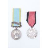 A Crimea Medal with Sebastopol clasp, together with a Turkish Crimea medal to Lieut C DEM Pritchard,