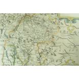 Christopher Saxton An early 17th Century map of Westmorland, watercolour tinted engraving,