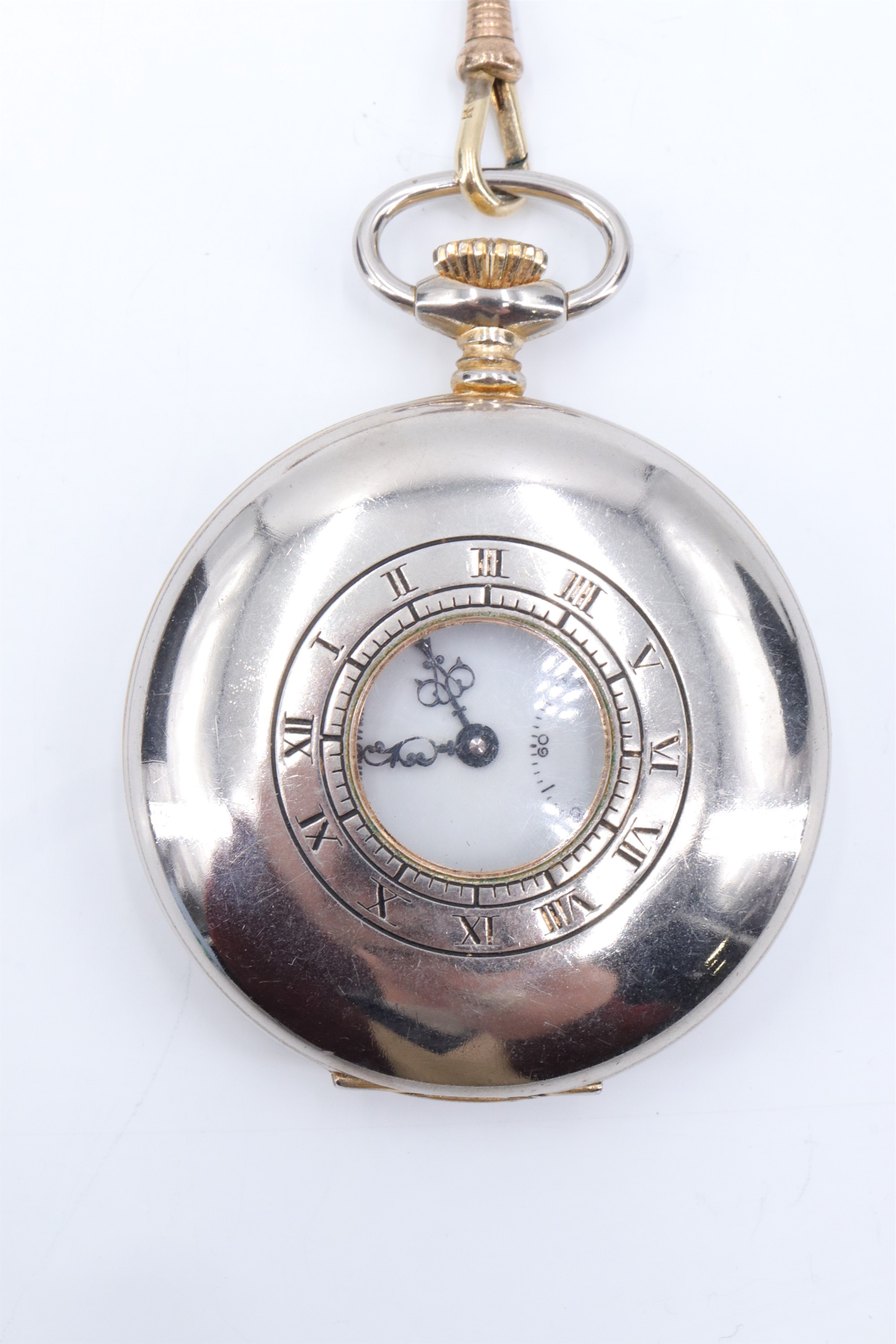 A contemporary pocket watch by James Walker, on a gilt metal watch chain, watch 5 cm excluding - Image 4 of 6