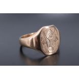 A 9 ct gold Masonic signet ring, N/O, 3.1 g