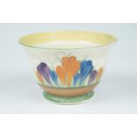 A Clarice Cliff Crocus pattern small bowl, 8 cm x 5 cm, (rim chip)