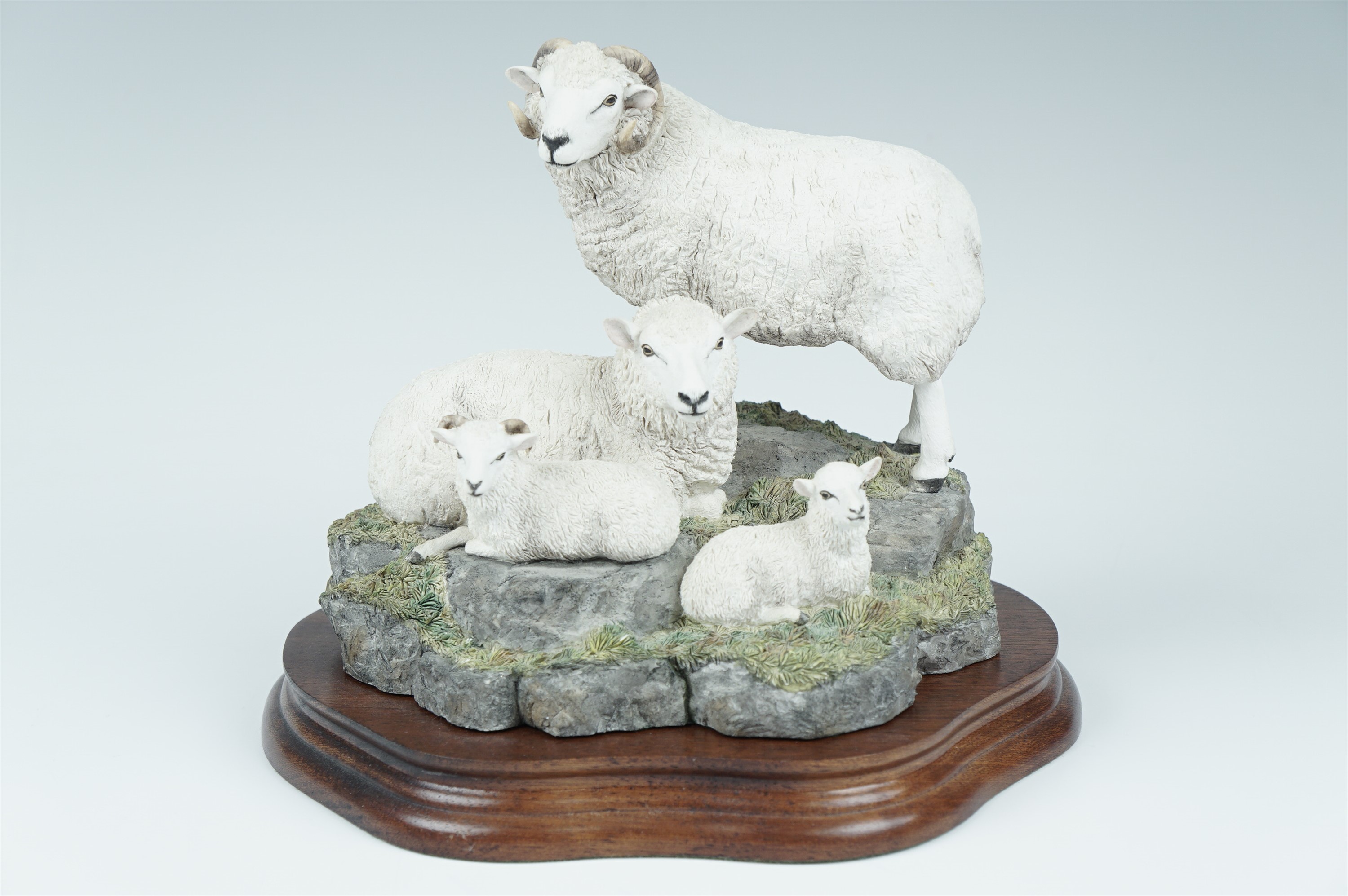 A Border Fine Arts figurine, Shetland family group, in white, 21 cm x 20 cm