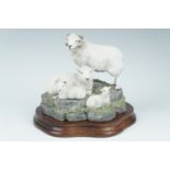 A Border Fine Arts figurine, Shetland family group, in white, 21 cm x 20 cm