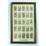 A set of 25 "Cries of London, 1916" series cigarette cards, in card mount and moulded frame under