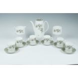 A Royal Adderley "Arcadia" pattern coffee set, (coffee pot a/f)