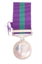 A General Service Medal with Palestine clasp to 3055408 Pte A G McIntyre, Royal Scots