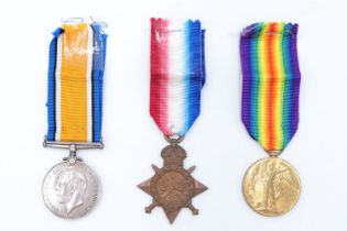 A 1914-15 Star with British War and Victory Medals to 9222 Pte A Challinor, North Staffordshire
